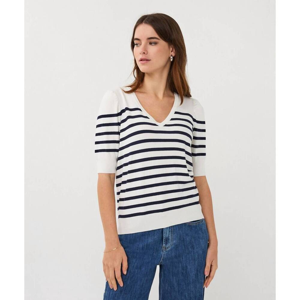 NEW ESQUALO lydia striped sweater in white